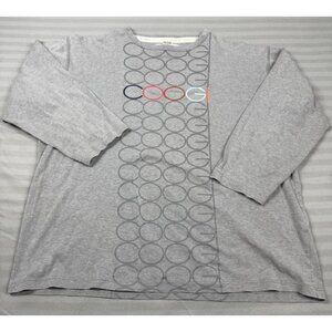 Coogi Shirt Mens Large Gray Long Sleeve Crewneck Circle Pattern Graphic Logo